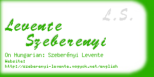 levente szeberenyi business card