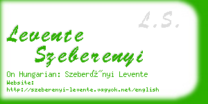 levente szeberenyi business card